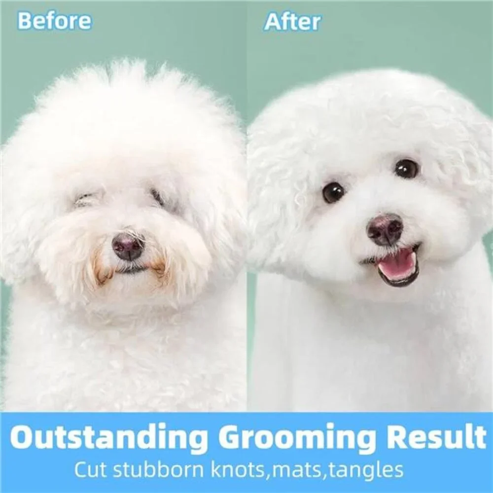 Pet Grooming Tool- 2 Sided Undercoat Rake for Dogs &Cats-Safe and Effective Comb